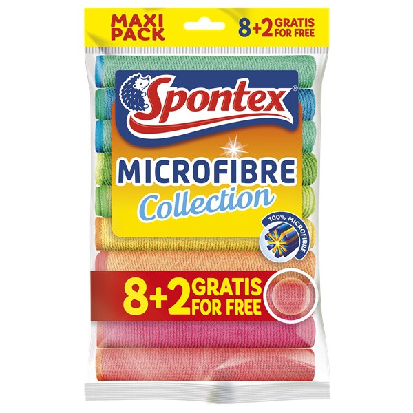 Mikrovlákno Spontex 30x30cm 8+2ks | Úklidové a ochranné pomůcky - Hadry a prachovky